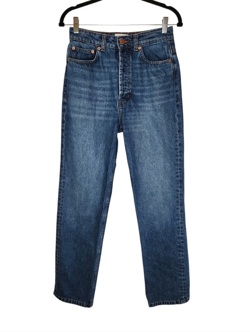 Doen Diana Jeans in Bleu D’Hier Wash Straight Leg Button Fly Size 26